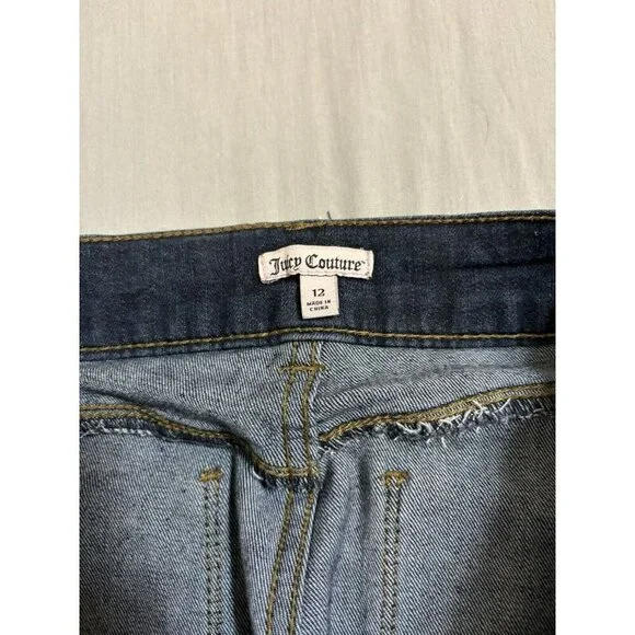 Women’s Juicy Couture Distressed Stretch Denim Capri Jeans Size 12 - Picture 5 of 8